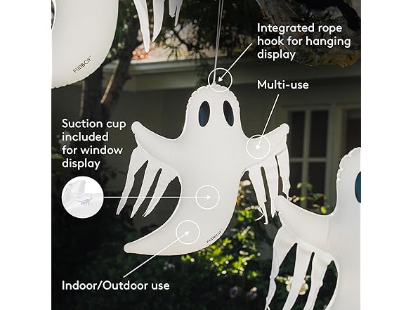 FUNBOY Hanging Ghost Halloween Décor (3PK)