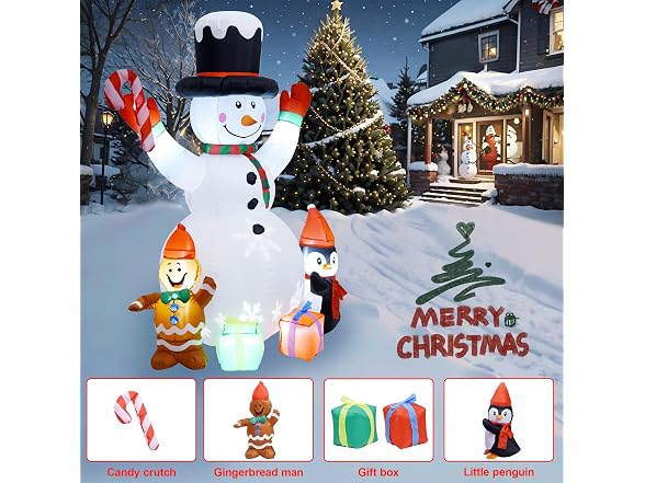 6' Inflatable Snowman Yard Decoration