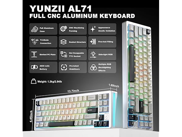 YUNZII Full Aluminum Mechanical Keyboard