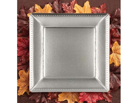 Kaya Luxurious Silver Square Edge Beaded