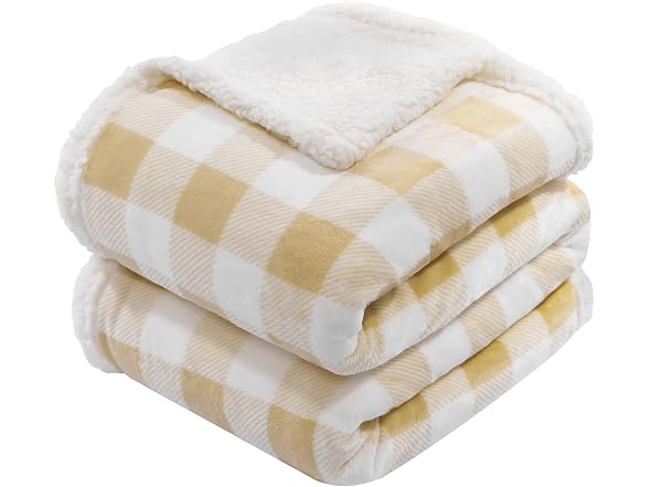 BEAUTEX Sherpa Fleece Blanket Twin Size