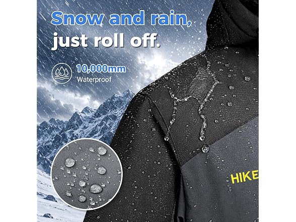 HIKEBAY Mens Waterproof Ski Jacket