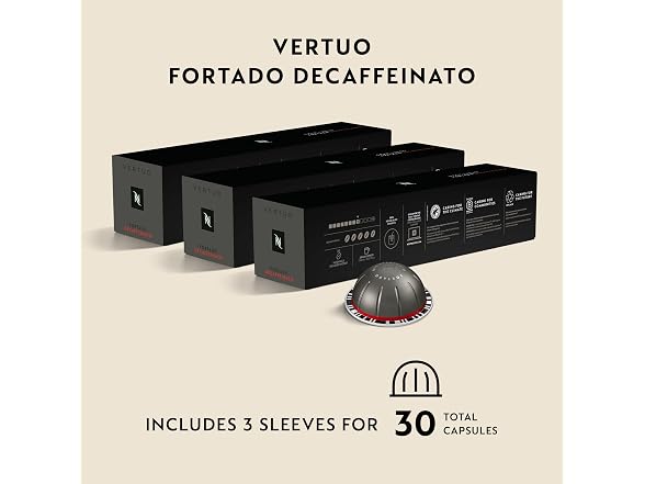 Nespresso Vertuo Fortado Decaffeinato Gran Lungo, 60-Count