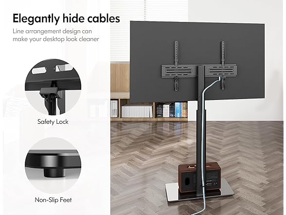 FITUEYES Floor TV Stand | No Shelves