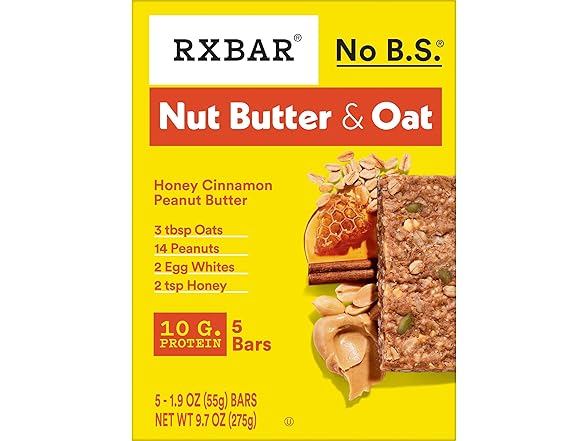 5Ct RXBAR Nut Butter and Oat Protein Bars