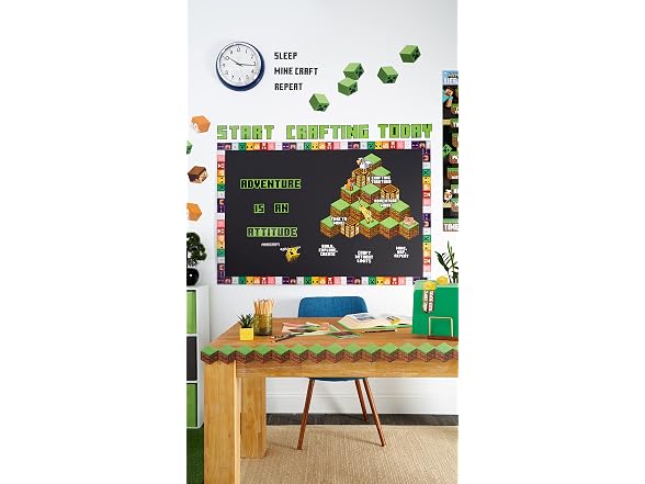 Eureka Minecraft Adventure is an Attitude Bulletin Board Set
