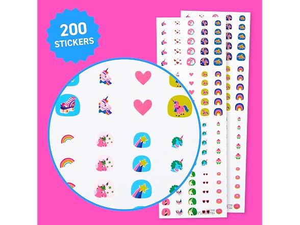 Omy Unicorn Nail Stickers for Kids