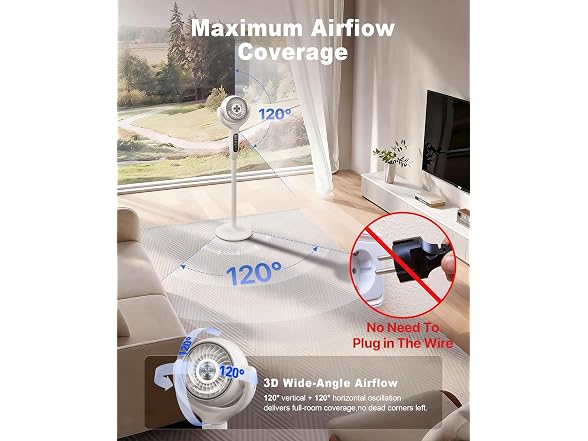 Aaoyun PFD1 Rechargeable Pedestal Fan with Remote