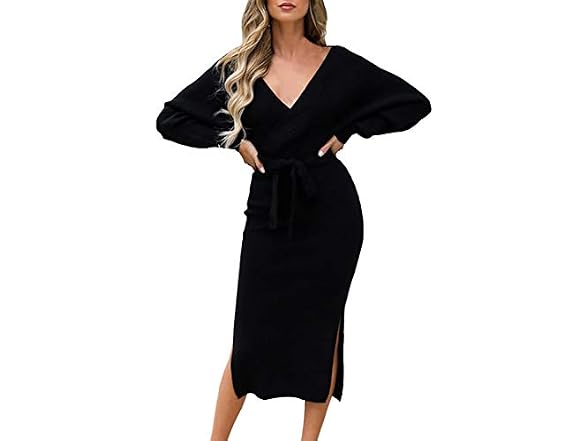 Fixmatti Women (S) Bodycon Sweater Dress Dress