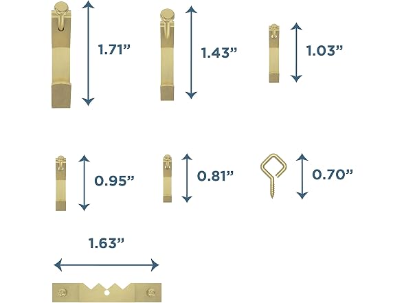 National Wall Hardware Kit, 61 pcs, Brass