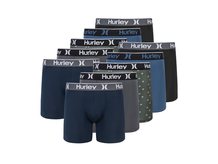 Hurley Men's 10 Pack Printed Boxer Briefs