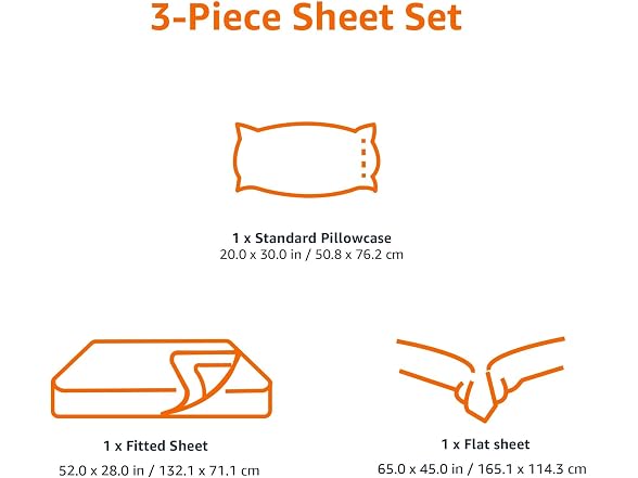 Amazon Basics 3 Piece Sheets Set, Toddler