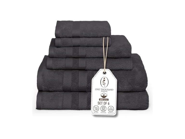 Premium Staple Cotton 6Pc Towel Set - Gallery 30