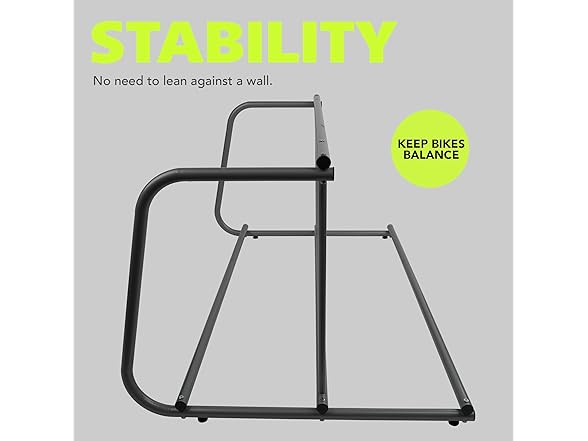 10-Bike Floor Rack 59" Wide Steel