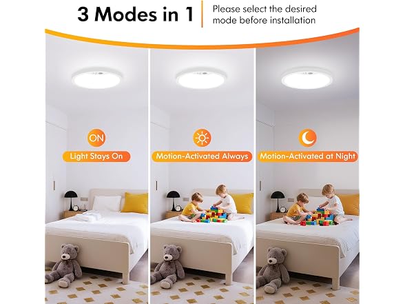 Brightever B0FN3FC9WQ 4-Pack Motion Sensor Ceiling L