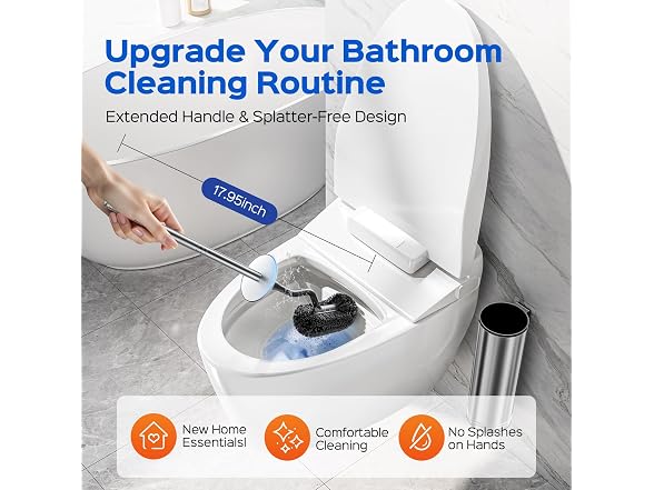 HAMITOR Stainless Toilet Brush & Holder