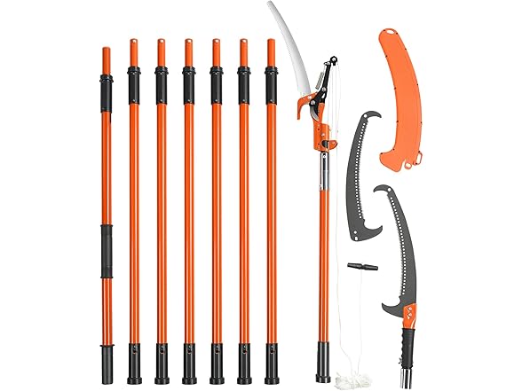 VEVOR Manual Pole Saw, 7.3-27 ft 