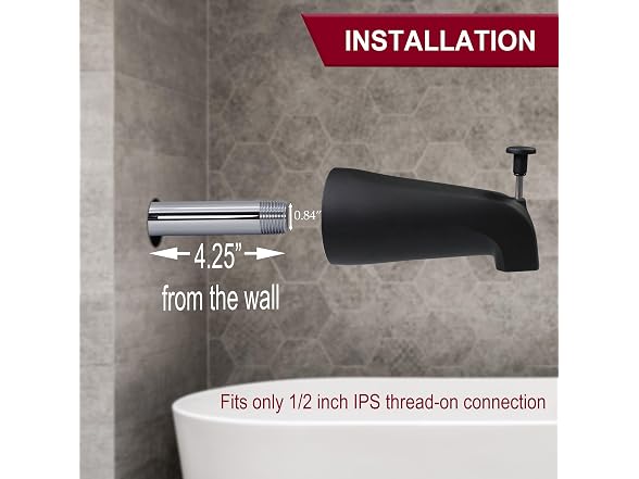 Westbrass CO531-62 5-1/4" Front Diverter Tub Spout