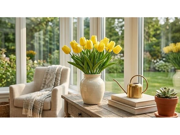 Mikasa Elements Artificial 13" Yellow Tulips