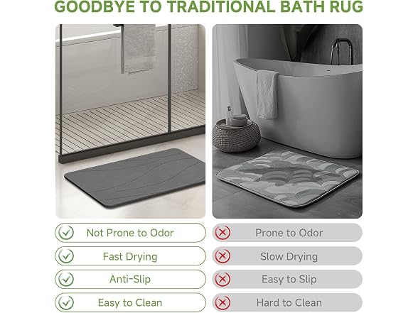 Liyarya Liyarya Stone Bath Mat, Stone Bath Mats