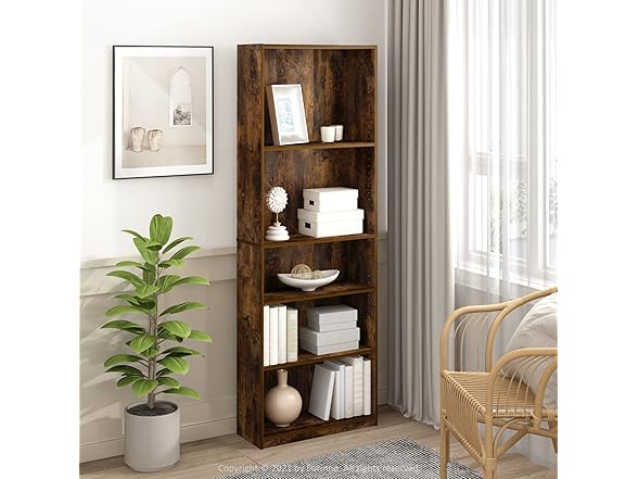 Furinno JAYA Book Shelf, 5-Tier