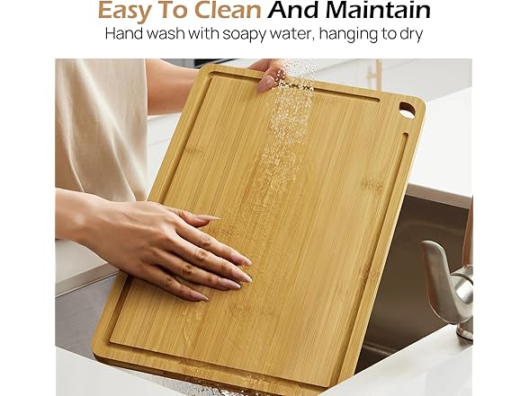 Wood Cutting Board for Kitchen - 3 Pack