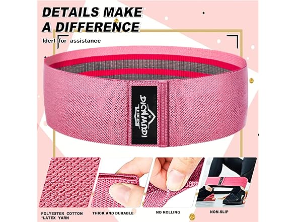 DICYWUDI Pink Yoga Mat Beginners Kit