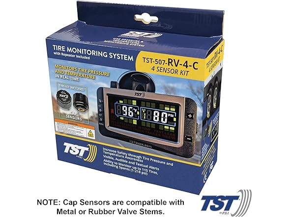 TST 507 TPMS 4 Cap Sensors Color Disp