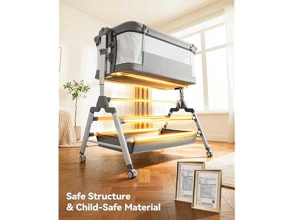 AOOTSMILE 3 in 1 Baby Bassinet Bedside Sleeper