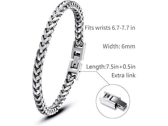 Men's Stainless Steel Franco Bracelet