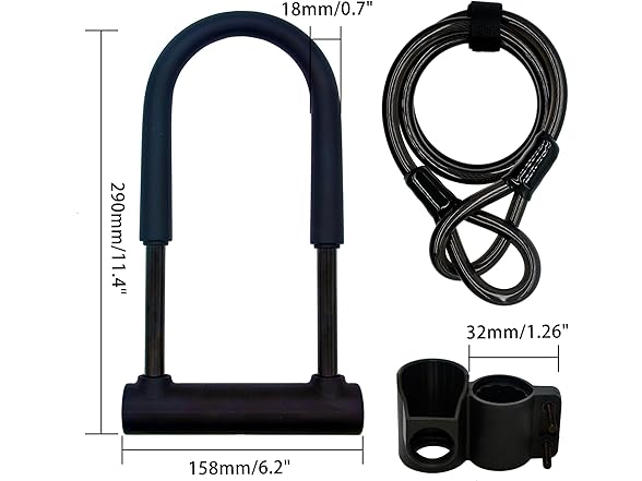 OZZNTF Bike U Lock,Heavy Duty Anti Theft Bicyc