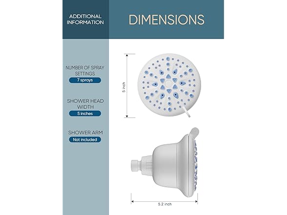 Cobbe Filtered Shower Head, 7 Modes