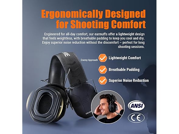 Black Bluetooth Shooting Earmuffs