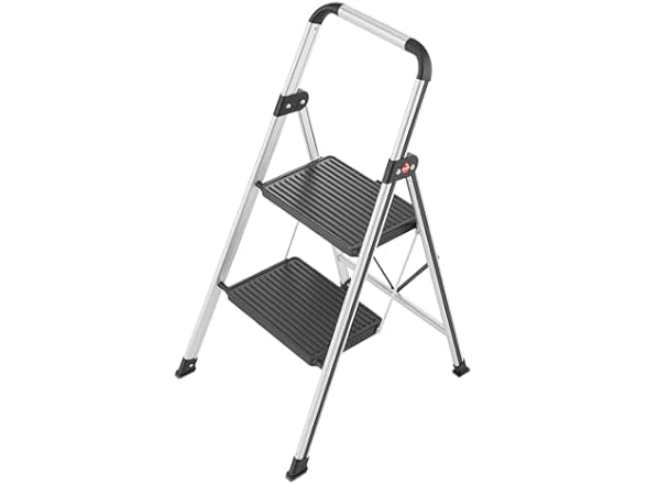 Hailo K71 2 Step ANSI Aluminum Silver/Black Stool