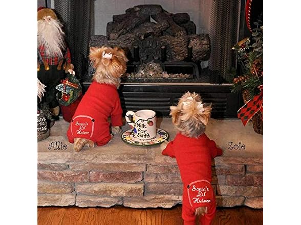 DOGGIE DESIGN Santa's Lil Helper Holiday Dog Pajama, Red