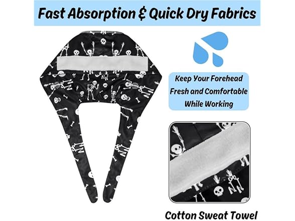 DIYmaking 2 Pcs Skull Hat with Sweatband