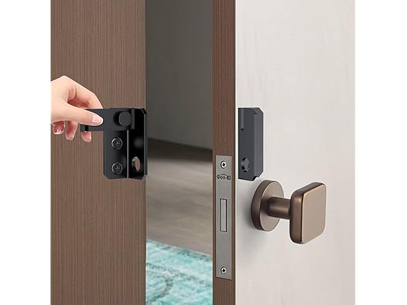 Door Flip Latch Slide Bolt Black-L