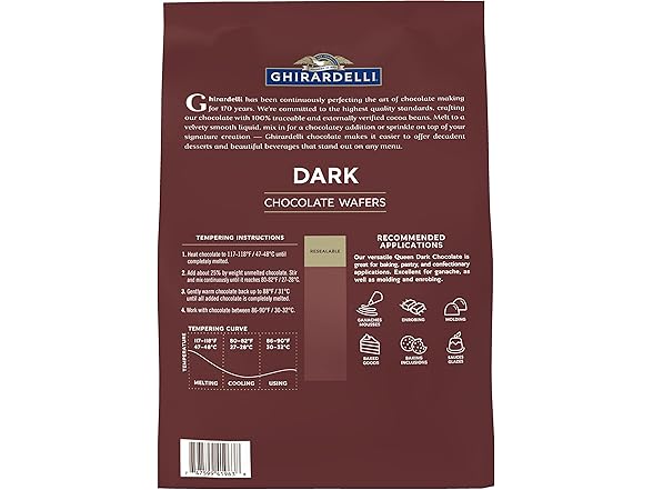 Ghirardelli Dark Chocolate Wafers 5lb