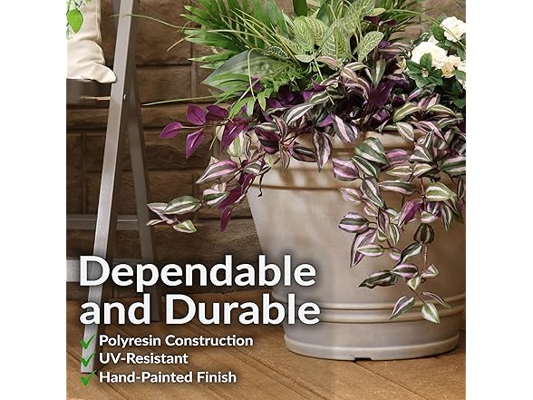 Sunnydaze 20-Inch Franklin Large Plant Pot 3 Pack