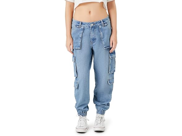 Forever 21 (27) Stretch-Denim Cargo Joggers
