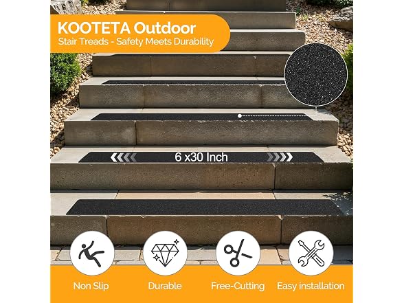 KOOTETA Outdoor Stair Treads Non Slip