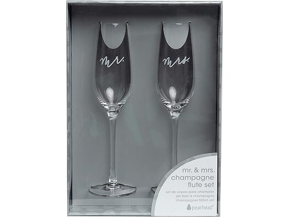 Pearhead Mr. & Mrs. Champagne Flute Set
