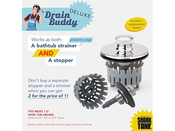 Drain Buddy: 1.5? Wide Bathtub Stopper