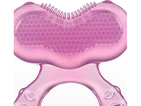 Nuby Silicone Teethe-EEZ Teether, Pink