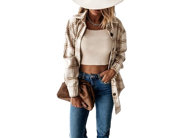 Nufiwi Women (M) Casual Flannel Shirt Down Top
