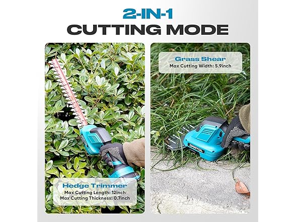 GARTOL 2-in-1 Hedge Trimmer & Grass Shears