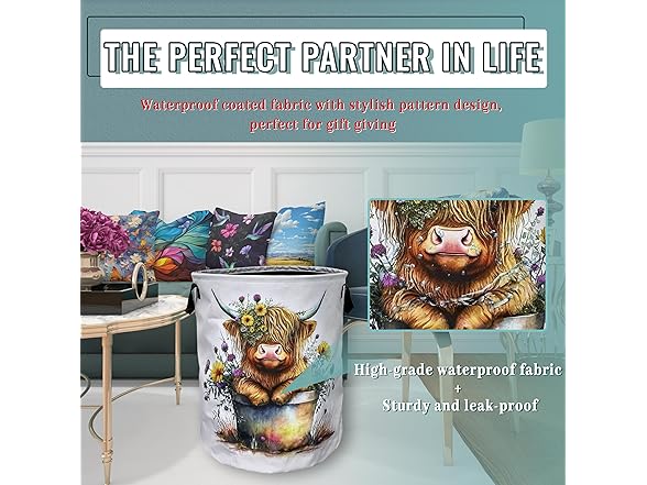 Cute Highland Cow Laundry Basket