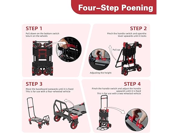 2-in-1 Foldable Hand Truck Dolly 330lbs