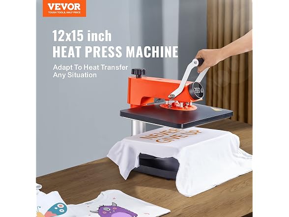 5-in-1 Heat Press Machine, 12" x 15" Fast
