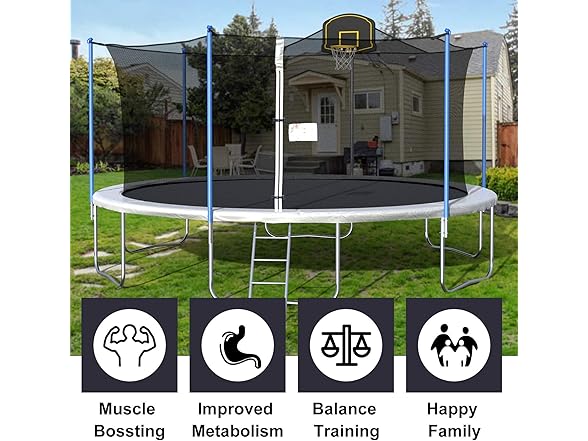 Tatub 16 FT Trampolines Basketball Hoop